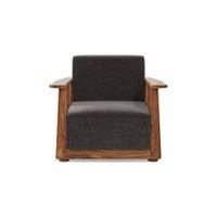 Serra Wooden Sofa - Teak Finish (Smoke Grey)