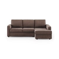 Apollo Sofa (Colour : Daschund Brown, Cushion : Soft, Back Type : Regular, Seating Capacity : Right Aligned 2 Seater + Right Aligned Chaise + Ottoman)