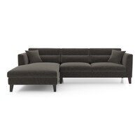 Lewis Sectional Sofa (Colour : Smoke Grey, Cushion : Hard, Seater : Left Aligned 3 Seater + Left Aligned Chaise)