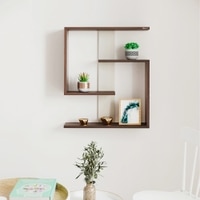 BLUEWUD Easton Engineered Wood Wall Shelf, Display Rack, 3 Shelves (Wenge & White)…