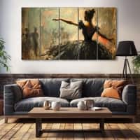 The Castle Decor Woman Abstract Wall Painting Wooden Framed 27x48 Inch (Style 3)