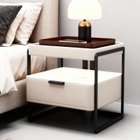 Casa Metal Side Table in Cream Colour
