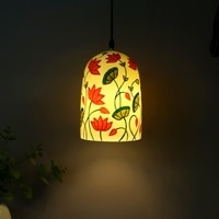 Elegant Glass Electric Hanging Light in White Colour