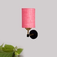 Devansh Metal Electric Wall Light in Black Colour with Pink Shade Count of 1 Light