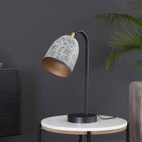 Zinnia Multicolor Table Lamp With Gold Metal Base