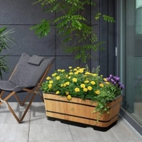 VegTrug Wooden Trough Planter 90cm Burnt Oak