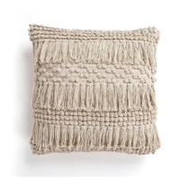 Tufted And Fringed Cotton Cushion Cover
