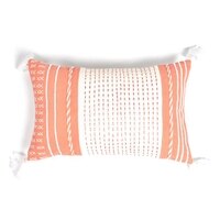 Coral Embroidered Lumbar Cushion Cover