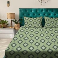 Multicolor Abstract 180 TC Flat 1 Queen  Bedsheet with 2 Pillow Covers