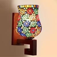 Devansh Solid Wood Electric Wall Light in Multi Colour with Multi Shade Count of 1 Light
