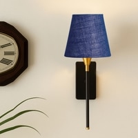 Devansh Metal Electric Wall Light in Black Colour with Blue Shade Count of 1 Light