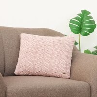 Rosa Pale Pink Cotton Cushion Cover 16X16  Inches