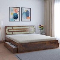 Seaside Escape Solid Wood King Size Drawer Storage Bed