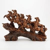 Seven Horse Royal Gallop Horse Sculpture in Dark Brown Colour