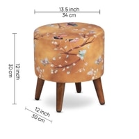 Owen Solid Wood  Ottomon in  Gold Colour