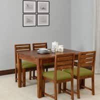 Arbor 4 Seater Dining Set with Olive Green Cushioned Chairs