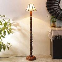 Carey Brown Cotton Shade Floor Lamp