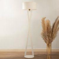 Hamptons White Metal Shade Club Floor Lamp with Metal Base