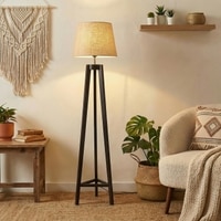 Adrienne Beige Jute Floor Lamp with Beige Jute Base