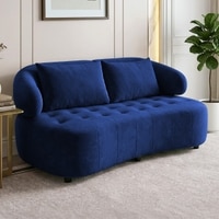 Henry Velvet 2 Seater Sofa Navy Blue Color