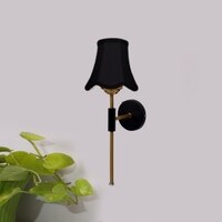 Devansh Metal Wall Mounted Lamp With Black Cotton Shade