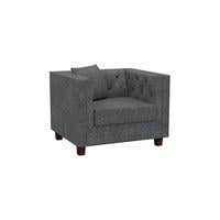 Windsor Premium 1 Seater Fabric Sofa in Smoke Grey Colour