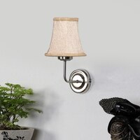 Devansh Steel Wall Mounted Lamp With Beige Jute Shade