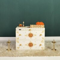 D'Dass Multi Color Mdf and Sheesham Wooden Temple With Cabinet For Pooja