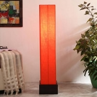 Cicely Orange Cotton Shade Floor Lamp