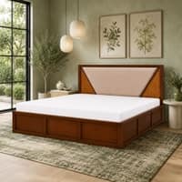 Shilp Solid Wood Comfort King Bed Hydraulic Storage Provincial Teak Finish Mattress 72 x 78 Inches