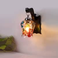 Devansh Solid Wood Electric Wall Light in Brown Colour with Multi Shade Count of 1 Light