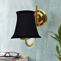 Devansh Gold Wall Mounted Lamp With Black Cotton Shade