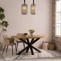 Xerone Solid Wood 6 Seater Dining Table in Limewash Finish