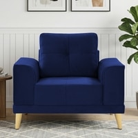 Nency Velvet 1 seater Sofa Navy Blue