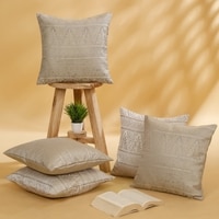 Set Of 5 Jacquard Square Cushion Covers