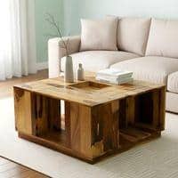 Wayne Sheesham Wood Coffee Table In Natural Rosewood (Semi Gloss)