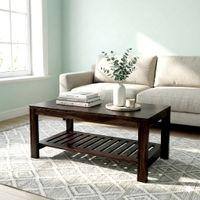 Piante Sheesham Wood Accent Rectangle Coffee Table In Dark Mahagony Finish