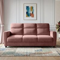 Alvaro Velvet 3 Seater Sofa Pink Color