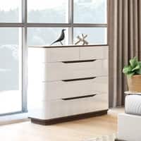 Baltoro Engineered Wood Chest of 5 Drawers in White Finish