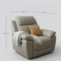 Quantum Half Leather 1 Seater Manual Recliner Sofa in Beige
