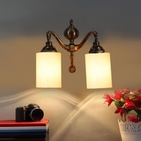 Devansh Metal Electric Wall Light in off-white Colour with off-white Shade Count of 2 Lights