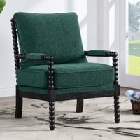 Luxe Boucle Fabric Lounge Chair in Green Colour