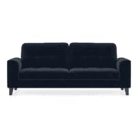 Verona Luxe 3 Seater Fabric Sofa in Sea Port Blue Velvet Colour