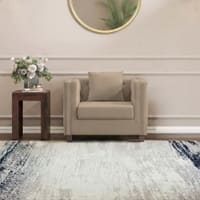 Windsor Premium 1 Seater Fabric Sofa in Biscuit Velvet Colour