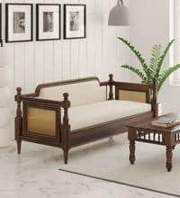 Rattan Solid Wood 3 Seater Sofa in Provincial Teak Finish
