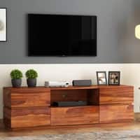 Pluto Solid Wood TV Table in Honey