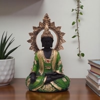 VEDAS Polyresin  Figurine in Green Colour