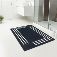 Luxe Home Stripe Border Design Rubber Doormat-(35x58 cm)