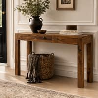 Brindley Sheeham Wood Console Table in Provincial Teak Finish With 1 Drawer