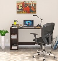 Mallium Free Standing Engineered Wood Study Table in Wenge Finish